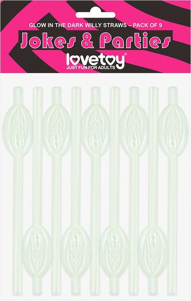 Pussy Straws – 9 Pack Straws Glow in the Dark > Novelties > Party Supplies