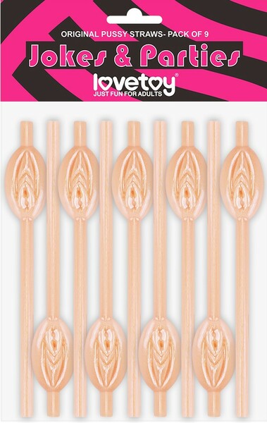 Pussy Straws 9 Pack – Flexible Straw Set Flesh > Novelties > Party Supplies
