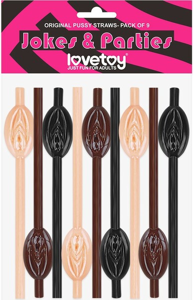 Pussy Straws – 9 Pack Straws Flesh > Novelties > Party Supplies