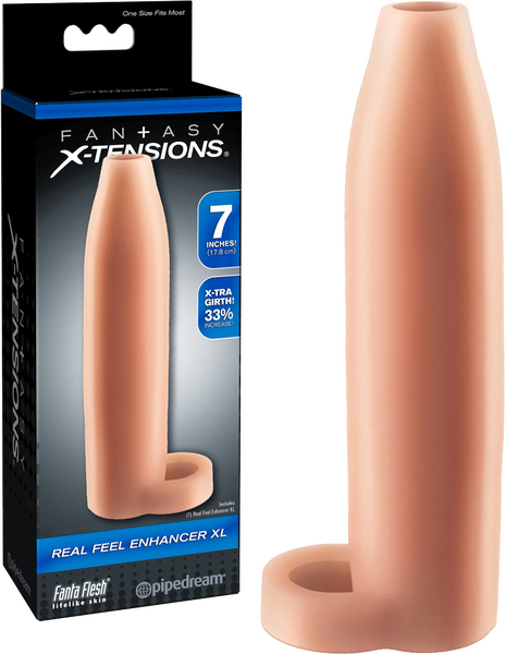 Fantasy X-tensions Real Feel Enhancer XL – 7 Inch Erection Enhancer Beige > Sex Toys For Men > Penis Sleeves