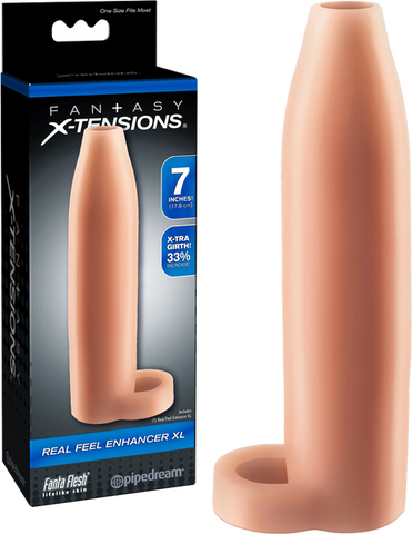Fantasy X-tensions Real Feel Enhancer XL – 7 Inch Erection Enhancer Beige > Sex Toys For Men > Penis Sleeves