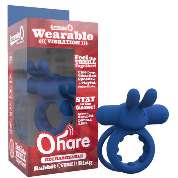 Ohare (Black | Blue | Green) – Rechargeable Silicone Rabbit Vibrating Cock Ring Blue > Cock Ring > Vibrating