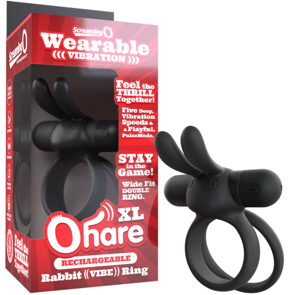 Ohare XL (Black | Blue | Green) – Rechargeable Large Rabbit Vibrator Black > Cock Ring > Vibrating