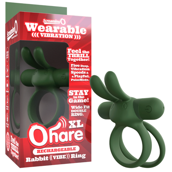 Ohare XL (Black | Blue | Green) – Rechargeable Large Rabbit Vibrator Green > Cock Ring > Vibrating