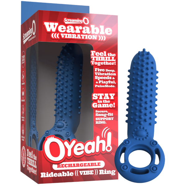 Oyeah Rechargeable Silicone Rideable Vibe Ring – Premium Silicone Vibrating Ring Blue > Cock Ring > Vibrating