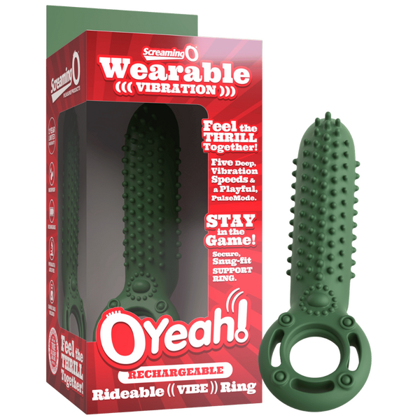 Oyeah Rechargeable Silicone Rideable Vibe Ring – Premium Silicone Vibrating Ring Green > Cock Ring > Vibrating