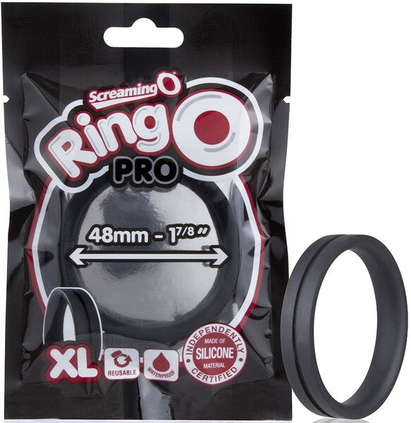 RingO Pro XL – Body-Safe Stretchy Silicone Penis Ring with Extra-Large Dimensions Black > Cock Ring > Single
