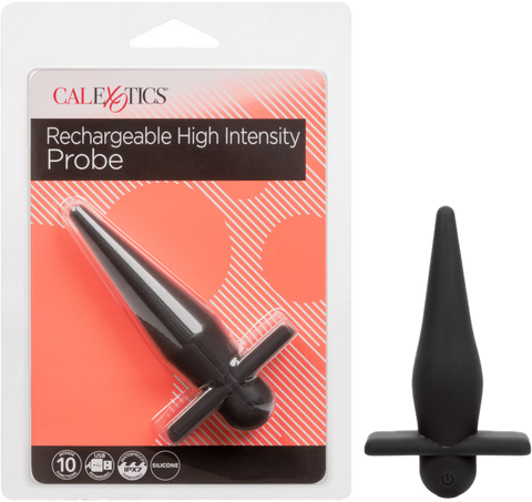 High Intensity Probe – Rechargeable Silicone Probe with 10 Vibration and Pulsation Functions Black > Anal Range > Vibrating Butt Plugs