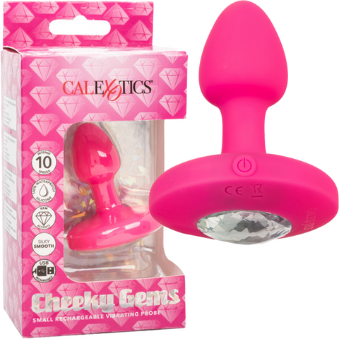 Cheeky Gems Small Rechargeable Vibrating Probe – Flexible Silicone Probe Vibrator Pink > Anal Range > Vibrating Butt Plugs