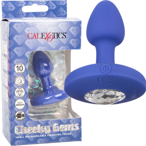 Cheeky Gems Small Rechargeable Vibrating Probe – Flexible Silicone Vibrator Purple > Anal Range > Vibrating Butt Plugs