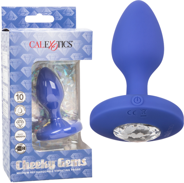 Cheeky Gems Collection Medium 3.5 Inches Silicone Butt Plug with Interchangeable Gems > Anal Range > Jewel Butt Plugs