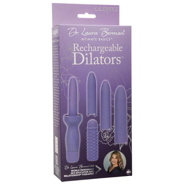 Dr. Laura Berman Dilators Set with Four Locking Sizes and Premium Silicone Textured Sleeve in Purple Purple > Sex Toys > Dilators