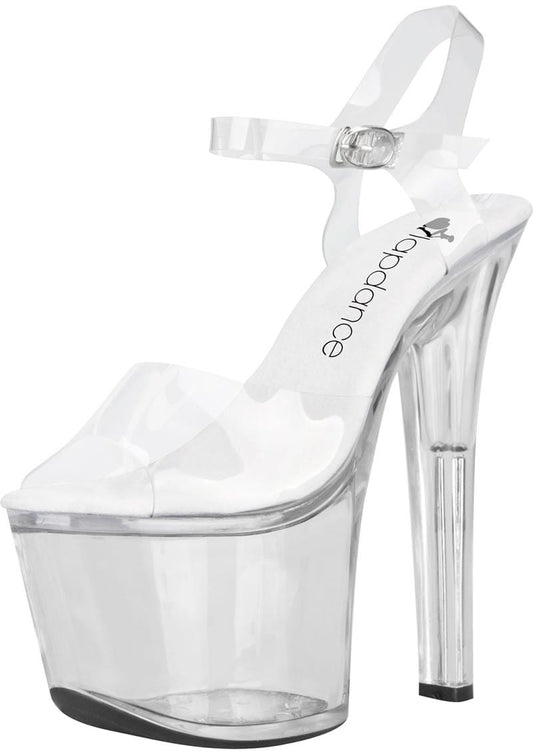 Lapdance Shoes Lingerie 7 Clear Platform Sandal With Quick Release Strap 7in Heel 726633976764