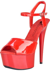 Lapdance Shoes Lingerie 8 Red Platform Sandal With Quick Release Strap 6in Heel 726633977310