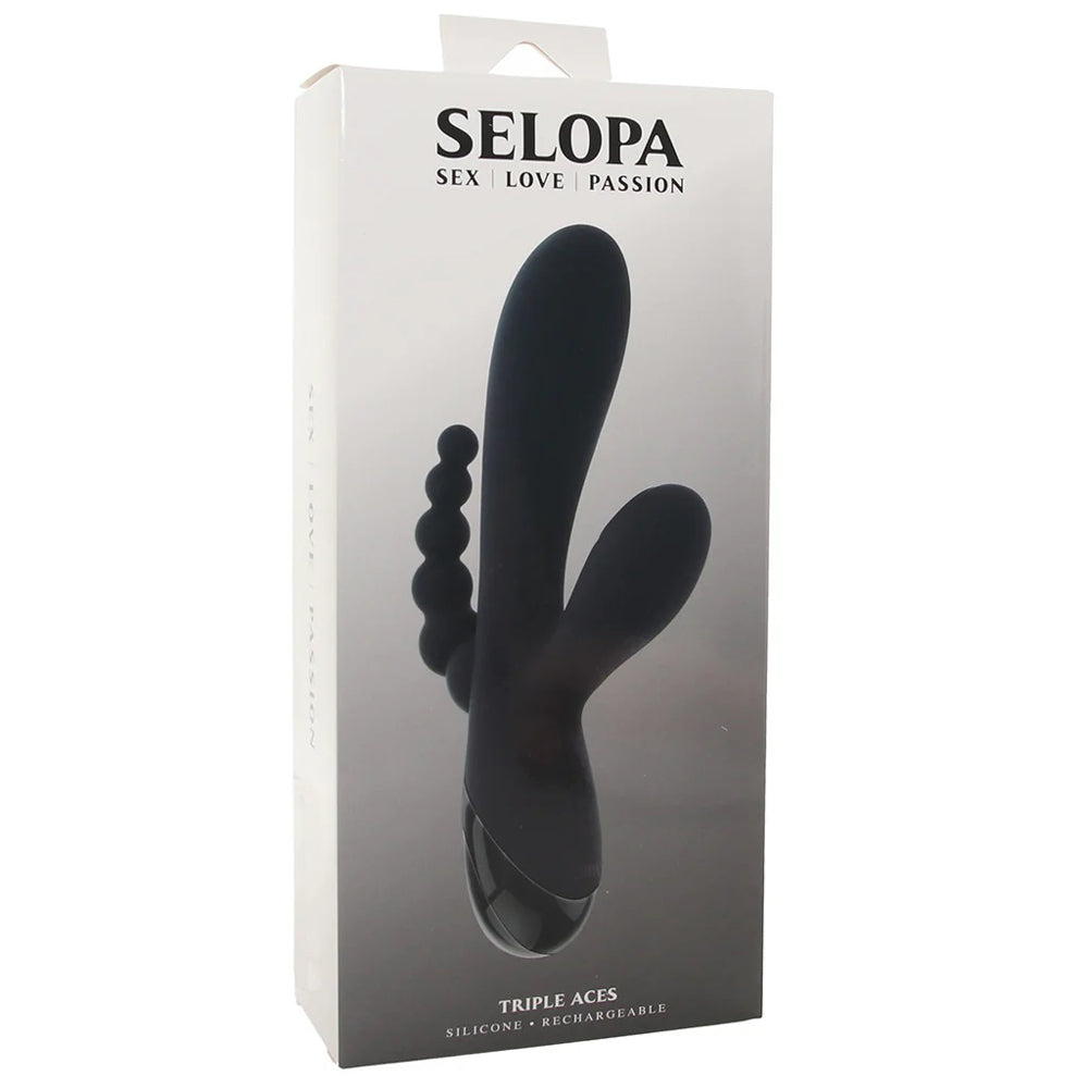 Selopa Triple Aces – USB Rechargeable Triple Stimulator Vibrator 19.7 cm > Vibrators > Ladies > Rabbit Multi