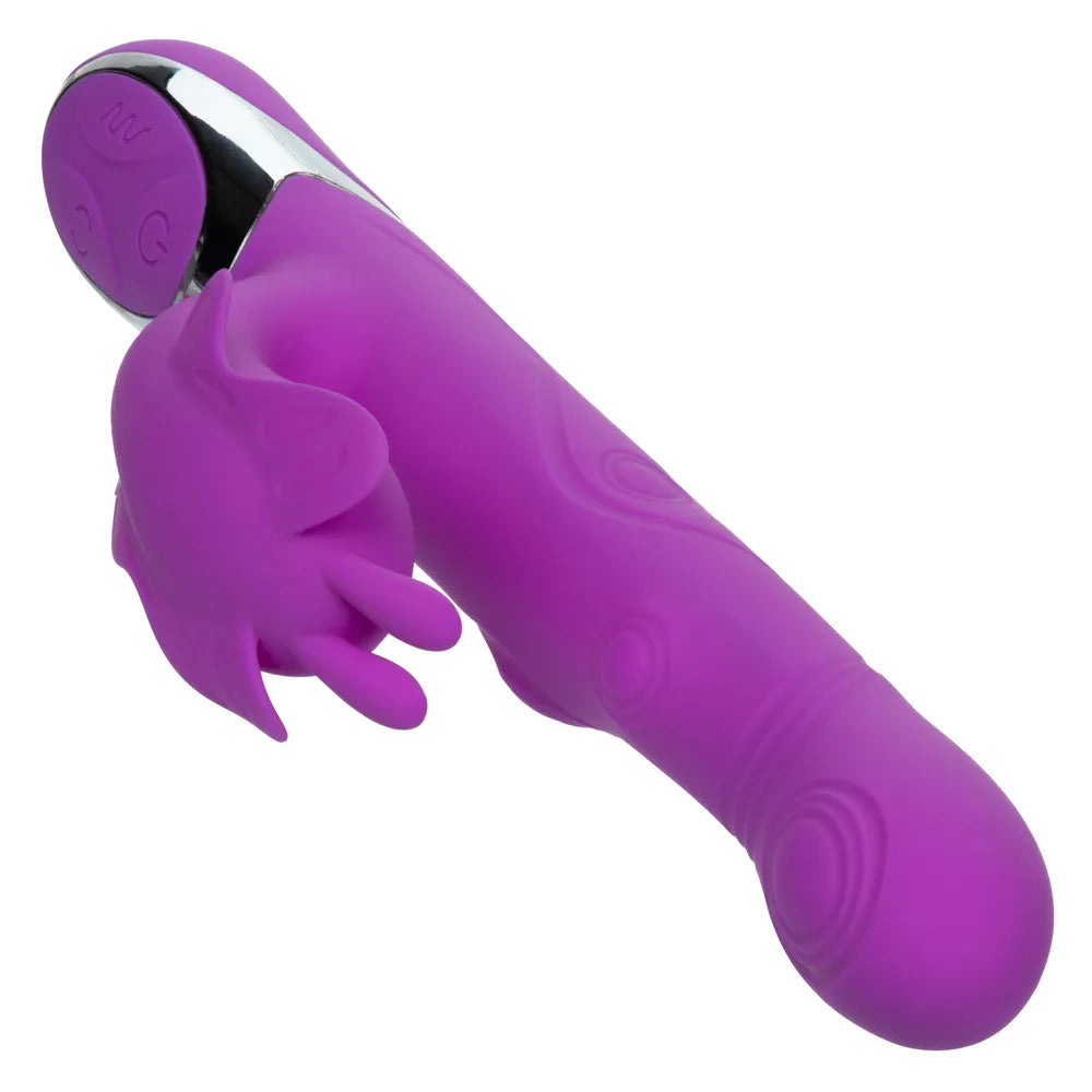 Enchanted Throbbing Butterfly Purple 9.75 Inch Triple-Motor Silicone Vibrator > Vibrators > Ladies > Rabbit