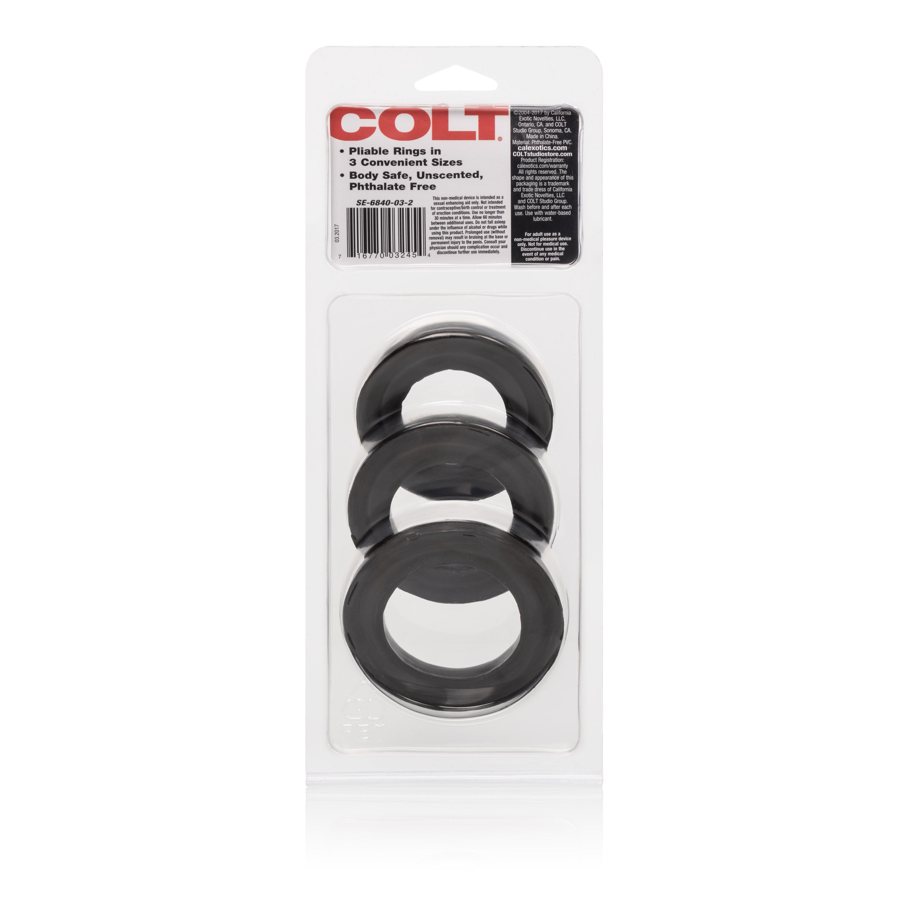 Colt 3 Ring Set – Pliable Rubber Rings in Three Sizes for Erection Stamina and Comfort > Cock Ring > Sets