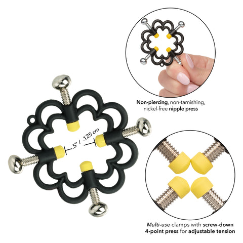Boundless Nipple Grips Heavy Duty Fully Adjustable 4-Point Press Clamp Set Nipple Stimulators