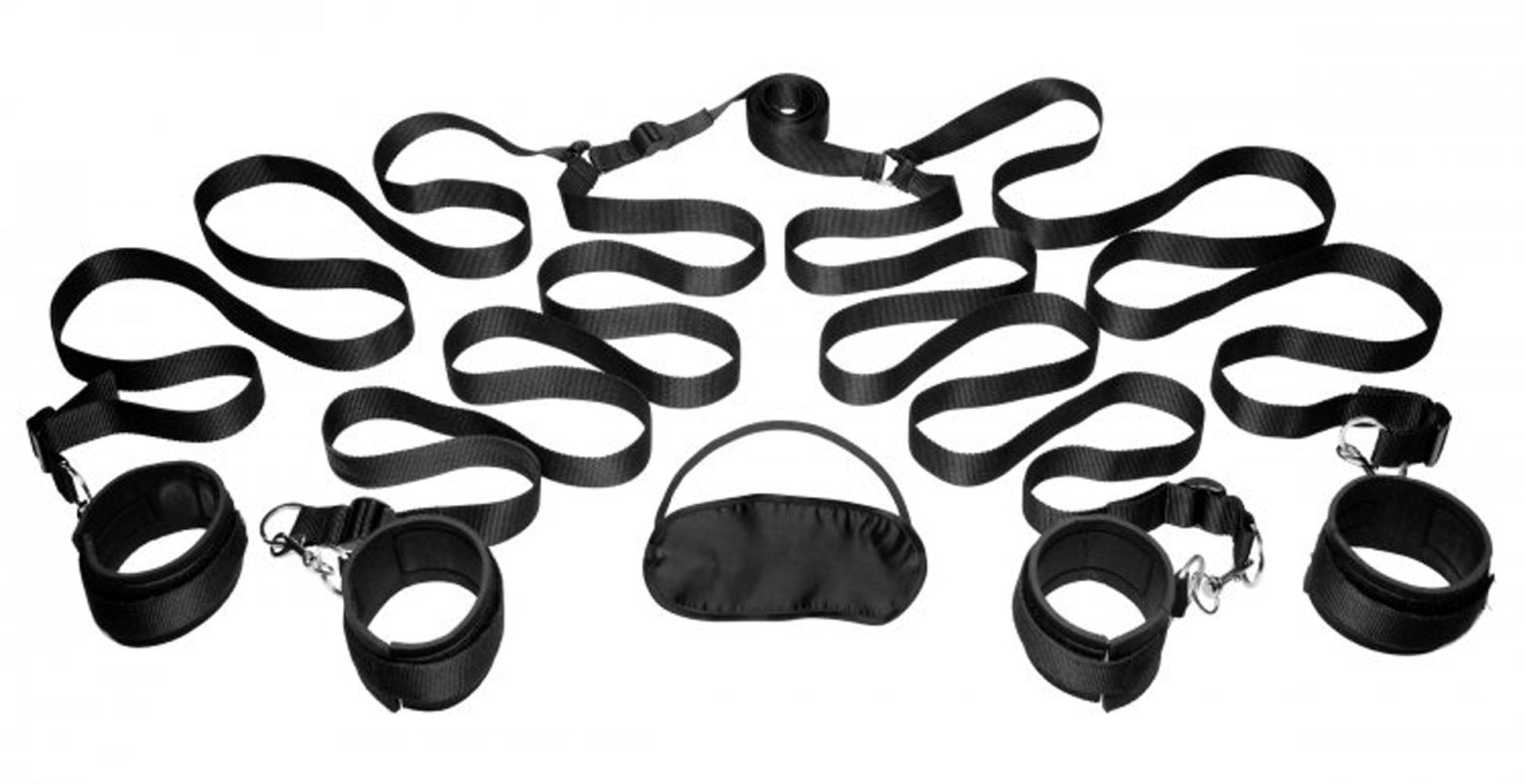 Adjustable Bedroom Restraint Kit Black for Couples Black > Bondage Gear > Bed Restraints
