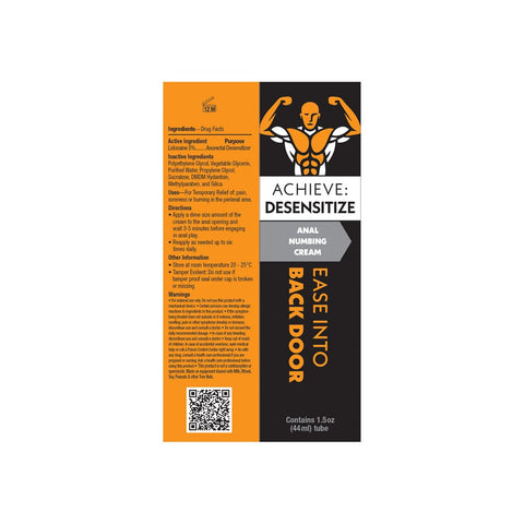 Achieve: Desensitize Cream 2oz for Enhanced Pleasure Anal Lubricant