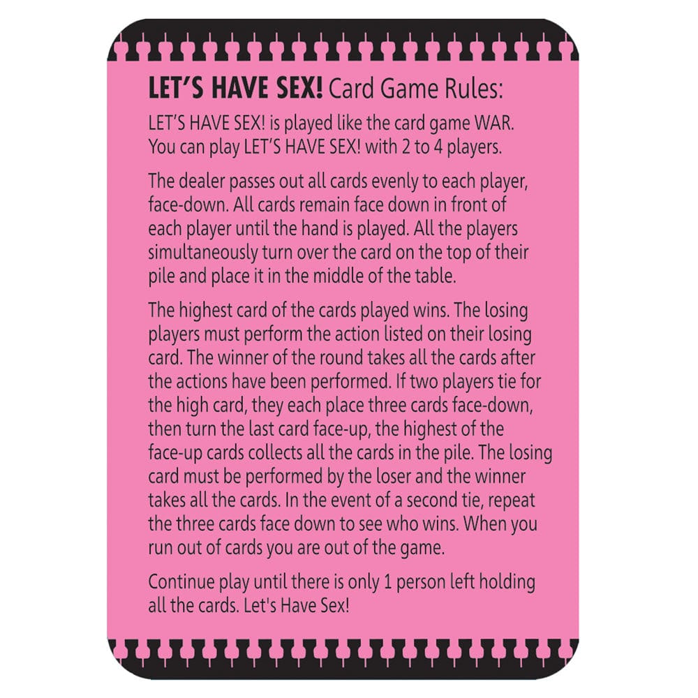 Let's Have Sex Card Game for Couples Fun > Novelties > Card Games