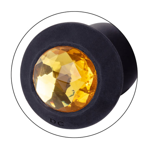 Naughty Bits Shake Your Ass Petite Black Vibrating Butt Plug with Gemstone Button > Anal Range > Jewel Butt Plugs