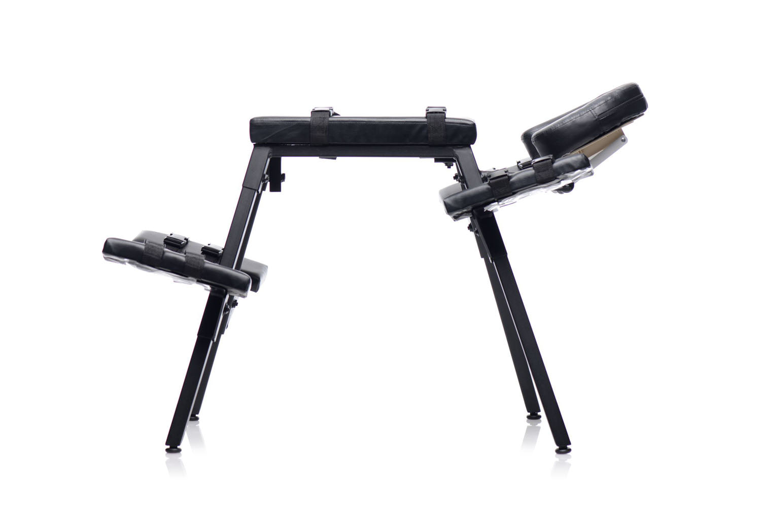 Master Series Obedience Extreme Sex Bench with Restraint Straps in Black PU Leather, 27 Inch Height, 50 Inch Width Sex Furniture