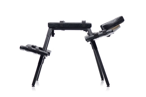 Master Series Obedience Extreme Sex Bench with Restraint Straps in Black PU Leather, 27 Inch Height, 50 Inch Width Sex Furniture