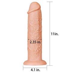 Lovetoy DONGS Flesh King Size 11'' Realistic Dildo -  28 cm Dong 6970260907507