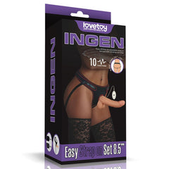 Lovetoy STRAP-ONS Flesh Ingen Vibrating Easy Strap-On Set -  21.6 cm (8.5'') Vibrating Strap-On 6970260908689