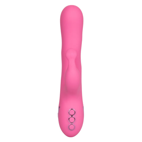 California Dreaming Santa Barbara Surfer Pink Silicone Massager with 10 Vibration Modes and 3 Rippling Speeds, USB Rechargeable and Waterproof VIBRATORS-RABBIT