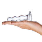 Glas 4 Inch Triple Play Beaded Clear Glass Butt Plug > Glass > Toys