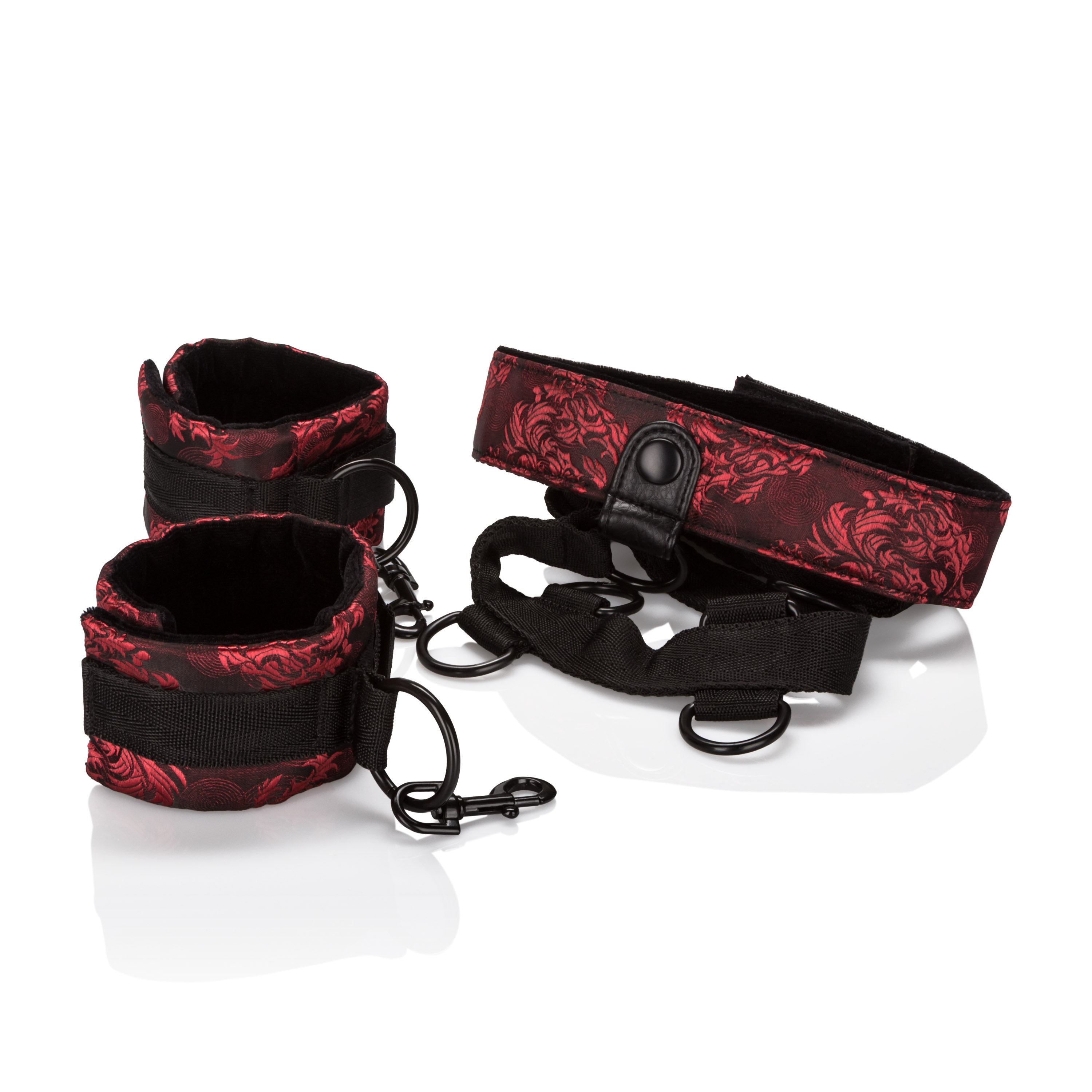 Scandal Collar Body Restraints (Red and Black) – Plush Adjustable Restraints > Bondage Gear > Restraints