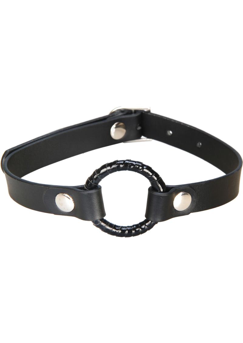 Lux Fetish Black Open Mouth Gag with Adjustable Strap and Satin Blindfold > Bondage Gear > Gags and Bits