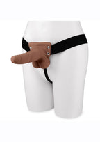 Lux Fetish 6 Inch Strap-On With Balls Brown Realistic Vibrating Harness > Dildos > Strap On Harnesses