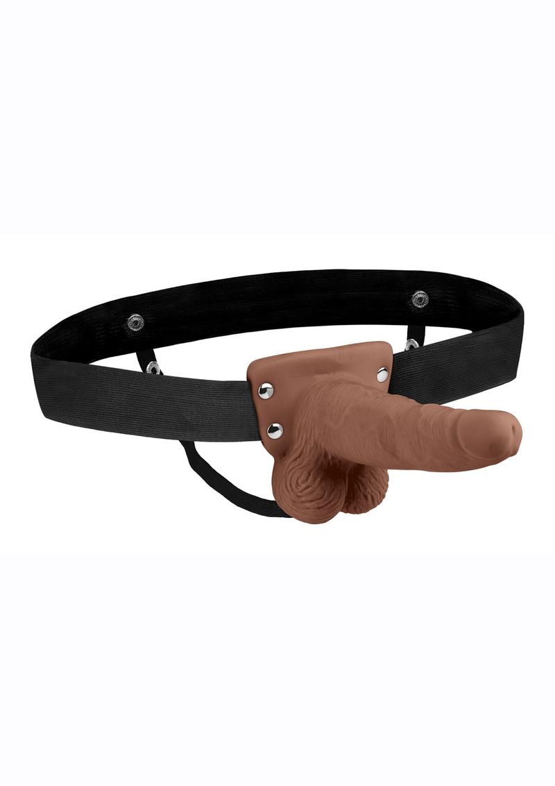 Lux Fetish 6 Inch Strap-On With Balls Brown Realistic Vibrating Harness > Dildos > Strap On Harnesses