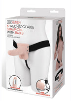 Lux Fetish 6 Inch Strap-On With Balls in Light Skin Tone > Dildos > Strap On Harnesses