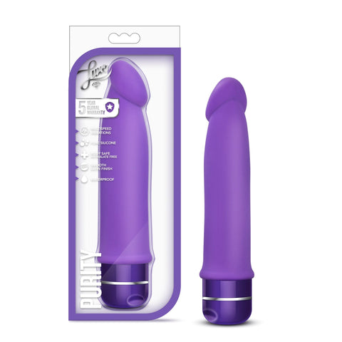 Luxe Purity Purple 7.5 Inch Silicone Vibrator Purple Vibrators