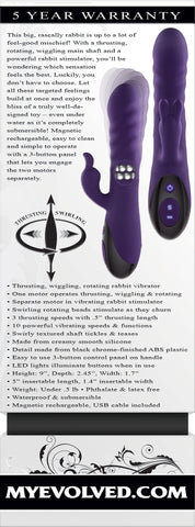 Evolved Rascal Rabbit 22.9 cm Rabbit Vibrator > Vibrators > Ladies > Rabbit