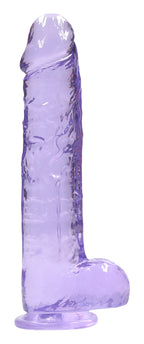 RealRock Crystal Clear 9 Inch Realistic Dildo with Balls Suction Cup – Body Safe TPE Dildo > Dildos > Realistic Dildos