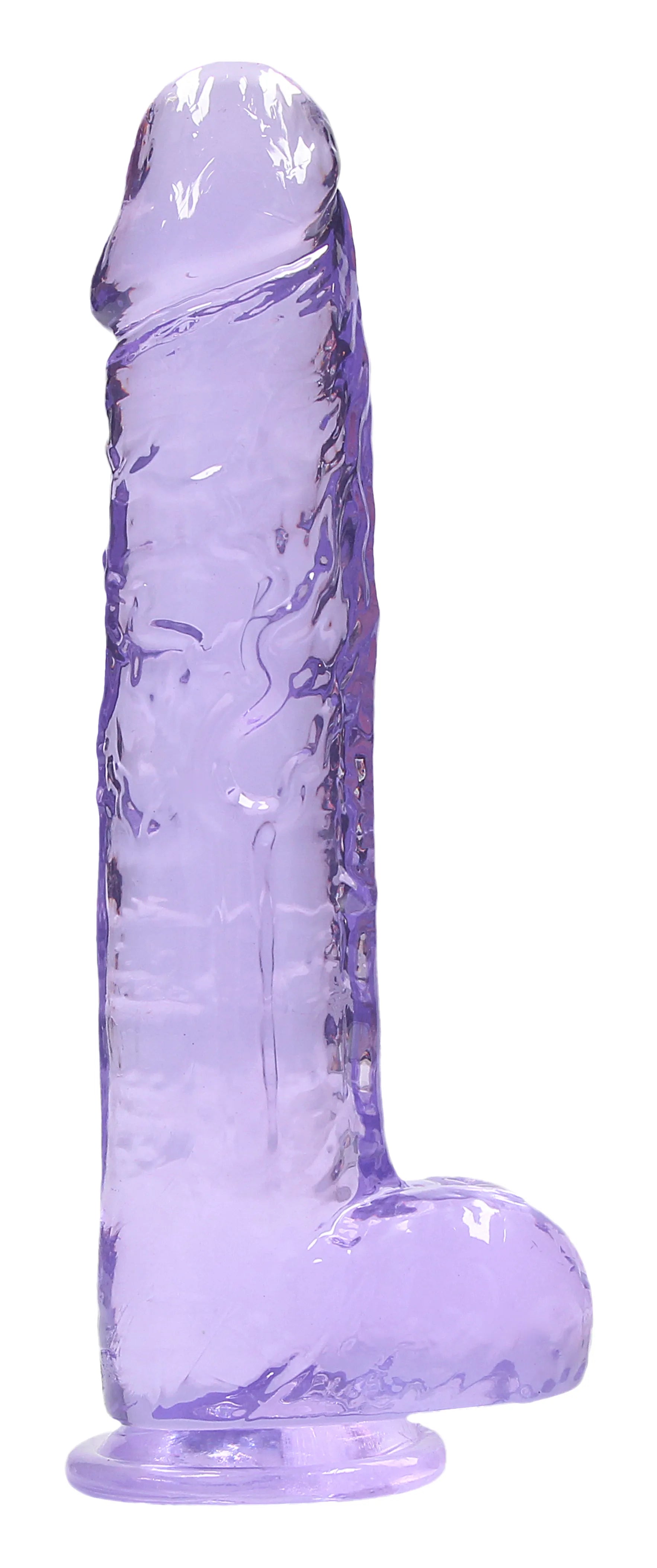 RealRock Crystal Clear 9 Inch Realistic Dildo with Balls Suction Cup – Body Safe TPE Dildo > Dildos > Realistic Dildos