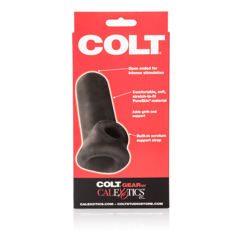 Colt Slammer Black PureSkin Penis Extender Sleeve with Supportive Scrotum Strap SLEEVES