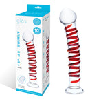 Glas 10 Inch Mr Swirly Red Spiral Handblown Glass Dildo > Glass > Dildos