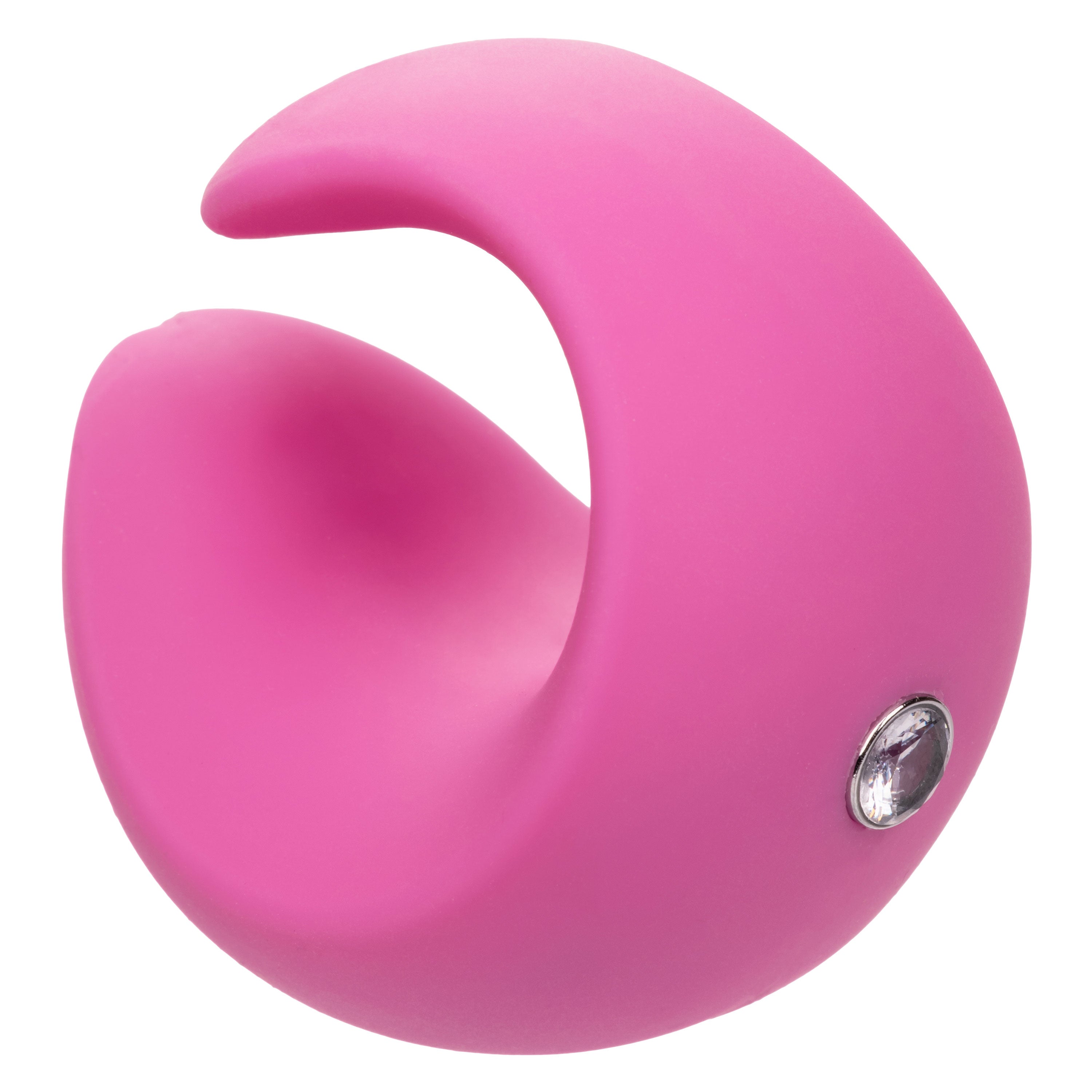 LuvMor "O"s Pink Mini Curved Massager with 10 Speeds, Liquid Silicone, USB Rechargeable, Waterproof Finger Stimulator