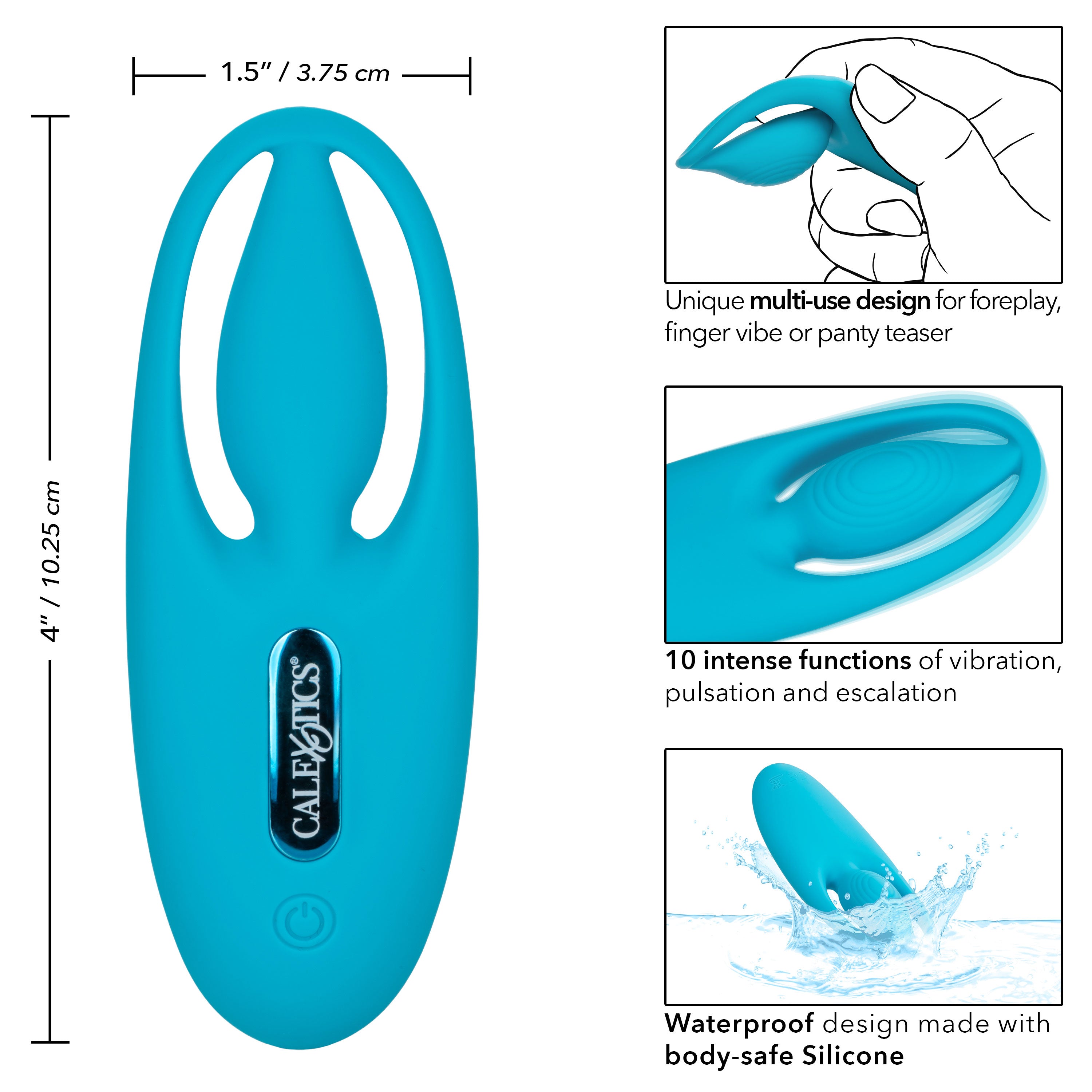 Neon Vibes The Orgasm Vibe Blue Silicone Multi-Use 10 Function Vibrator > Vibrators > Finger Vibrators