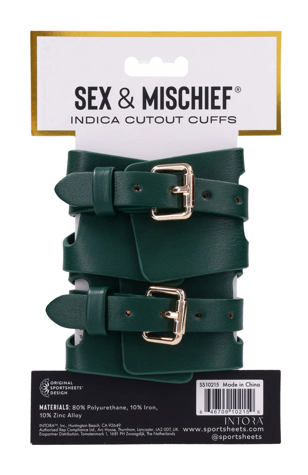 Indica Cutout Cuffs (Green) – Luxury Collar Green > Bondage Gear > Collars & Leashes
