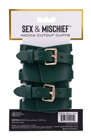 Indica Cutout Cuffs (Green) – Luxury Collar Green > Bondage Gear > Collars & Leashes