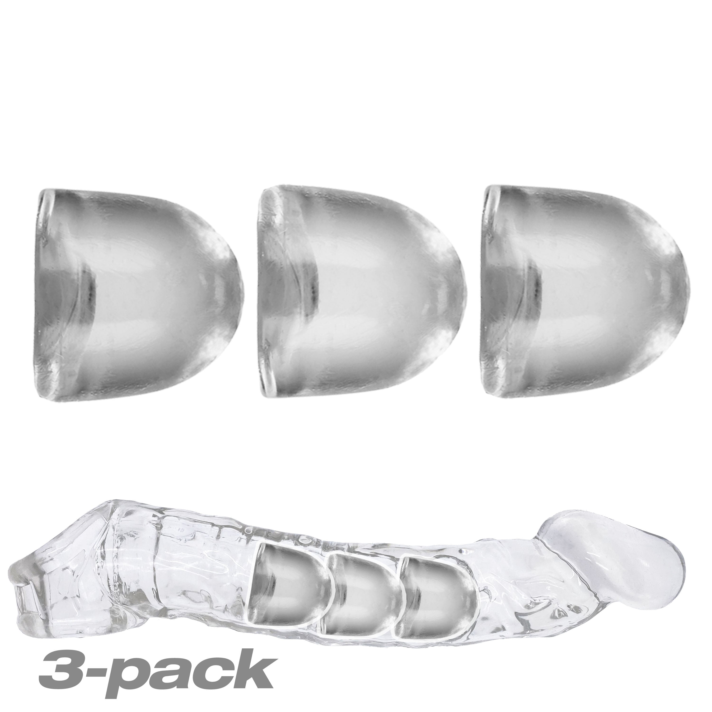 Oxballs Adjustfit Insert 3-Pack Clear Cocksheath Inserts Secondary image