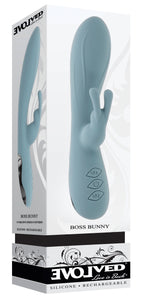 Boss Bunny Blue Silicone Rabbit Vibrator with Dual Stimulation Blue > Vibrators > Ladies > Rabbit