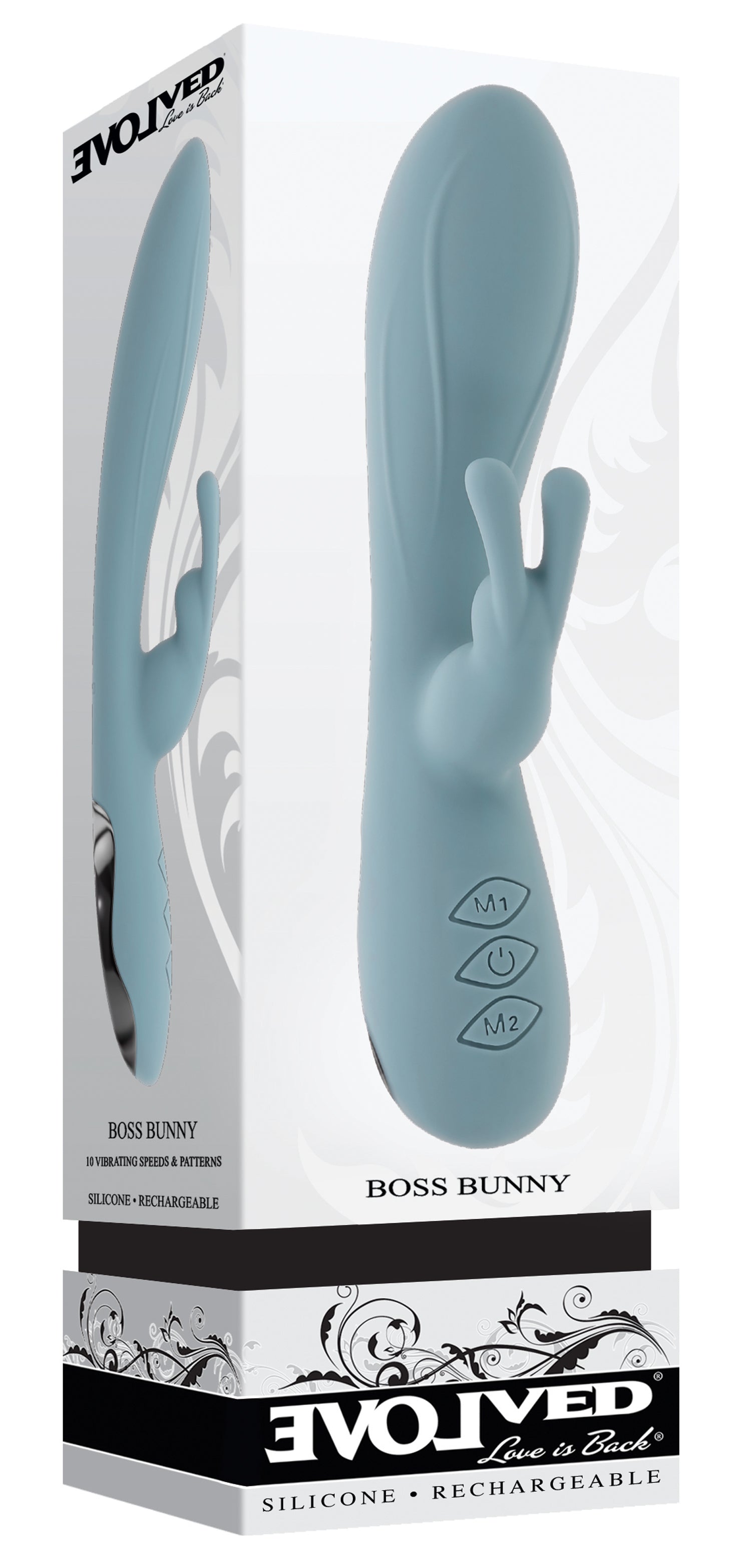 Boss Bunny Blue Silicone Rabbit Vibrator with Dual Stimulation Blue > Vibrators > Ladies > Rabbit